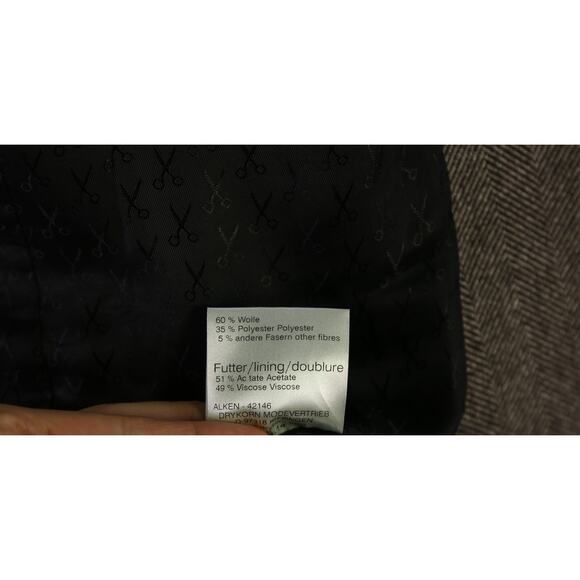 Drykorn Brown Herringbone Wool Fleece 2-Btn Blazer Jacket 40R - Picture 10 of 10